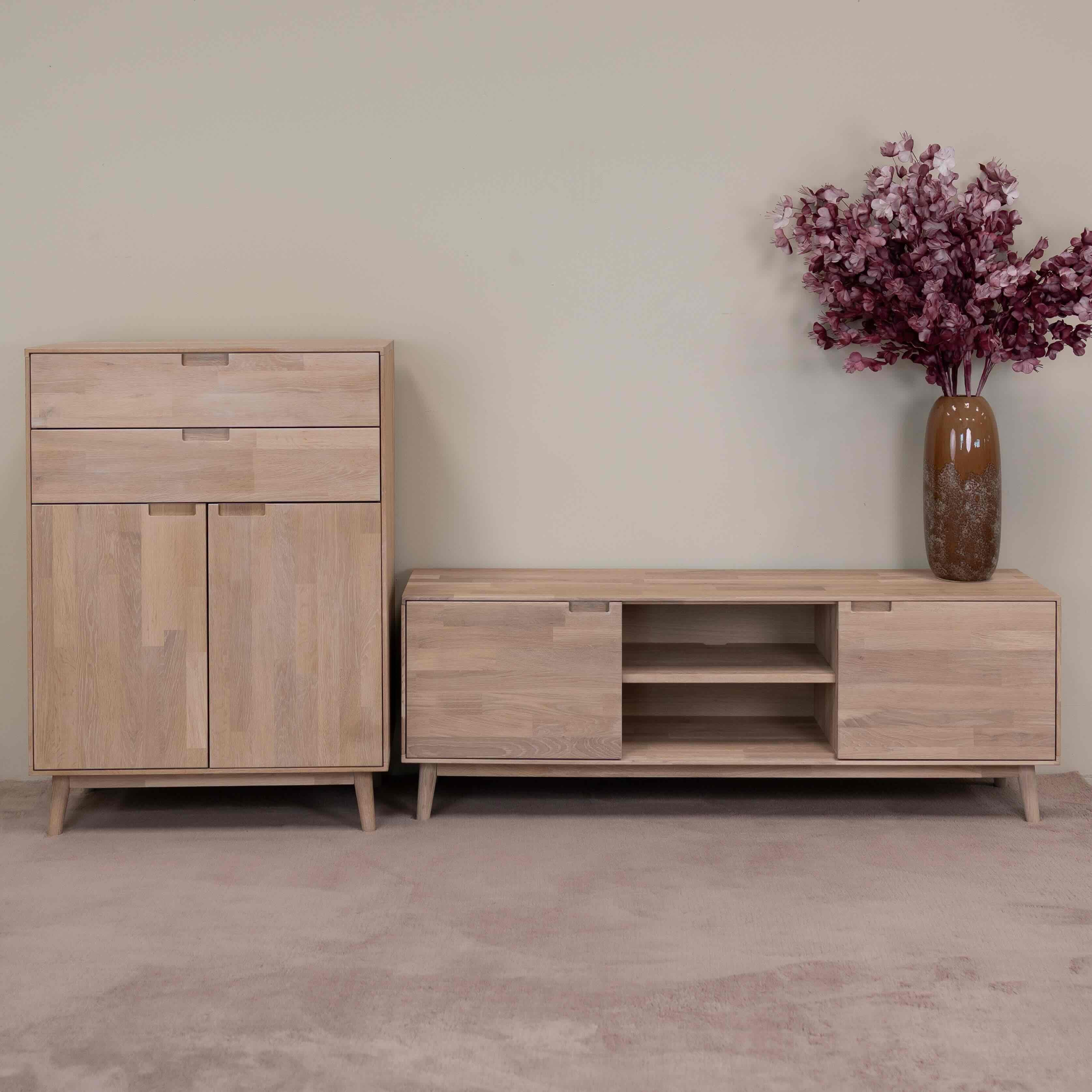 Mueble de TV de madera maciza de roble Escandi | NordicStory - Image 3