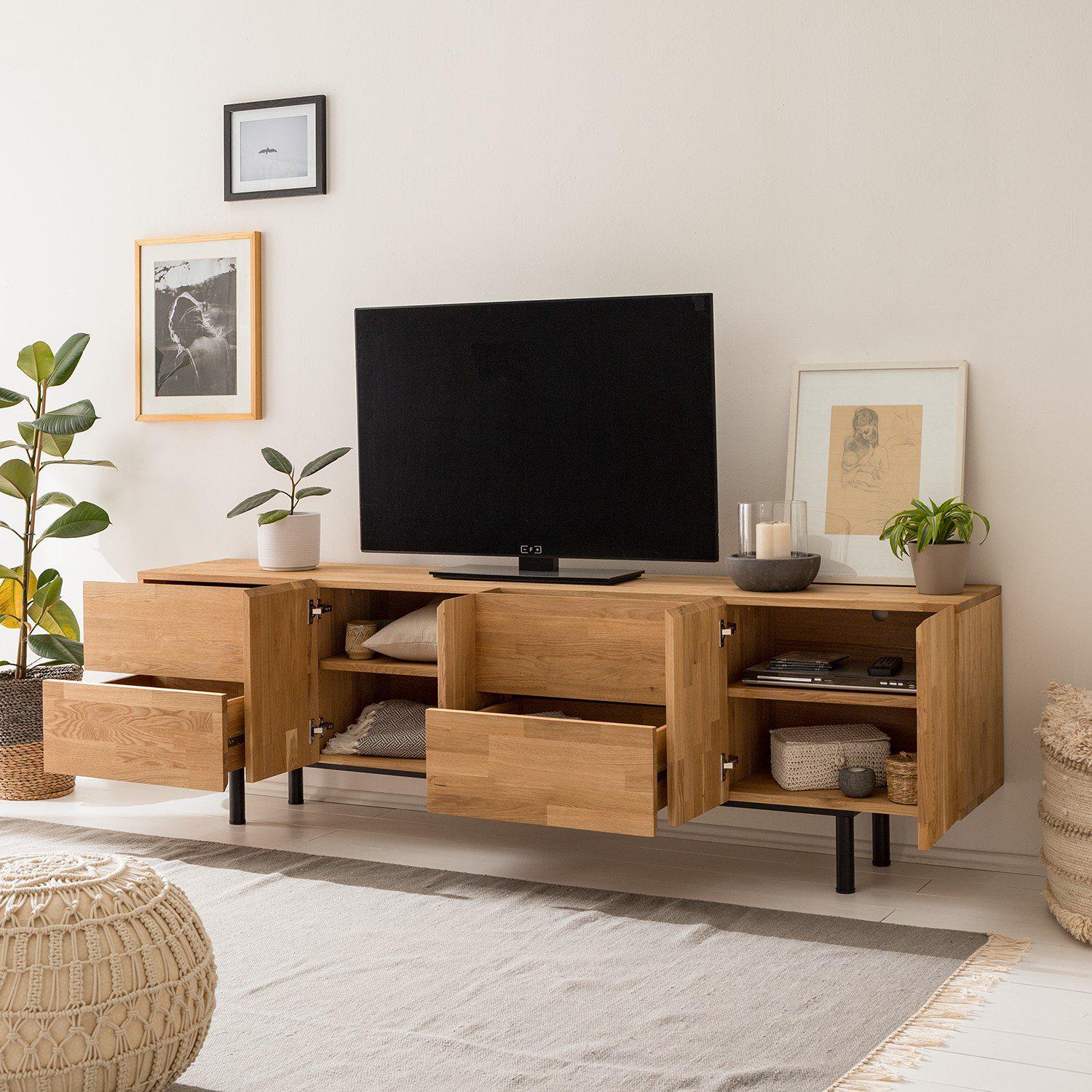 Mueble de TV de madera maciza de roble Wardi | NordicStory - Image 2