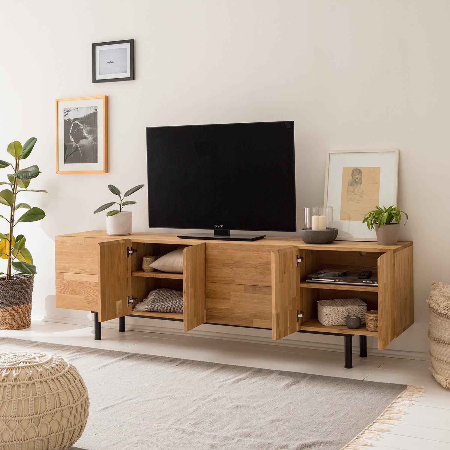 Mueble de TV de madera maciza de roble Wardi | NordicStory - Image 3
