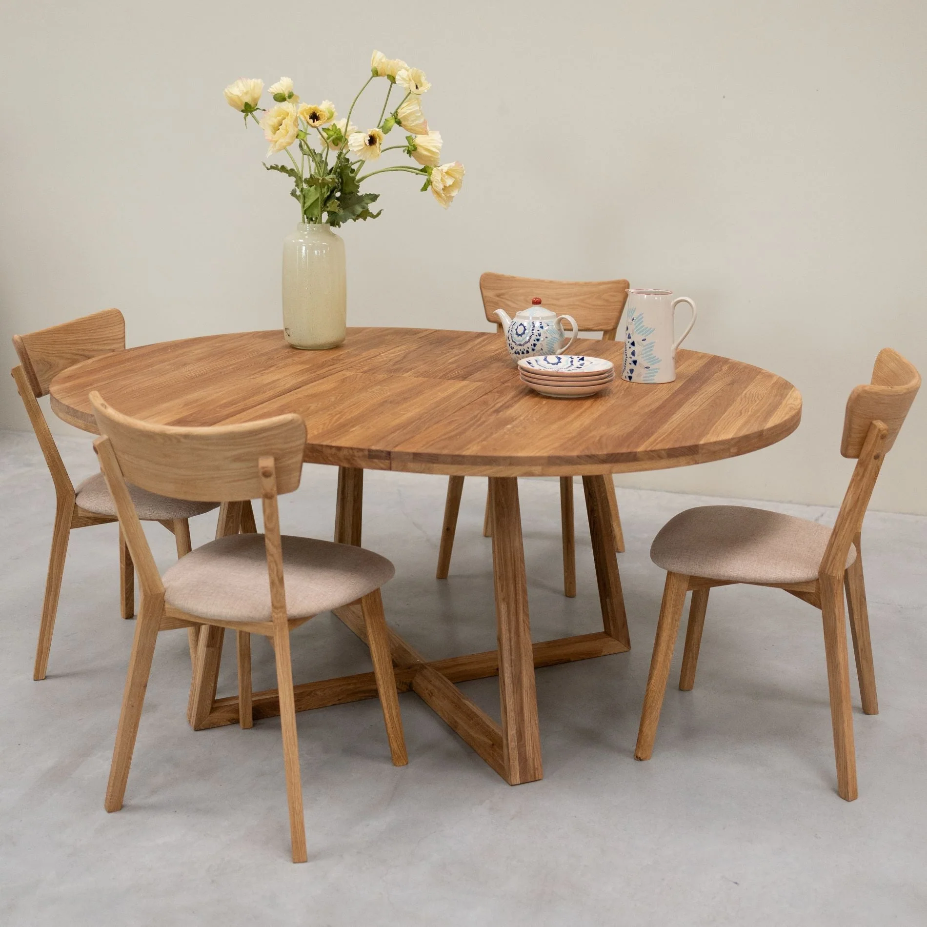 Pack de 2 o 4 Sillas de Comedor de Madera Maciza de Roble Diana Beige | NordicStory - Image 10