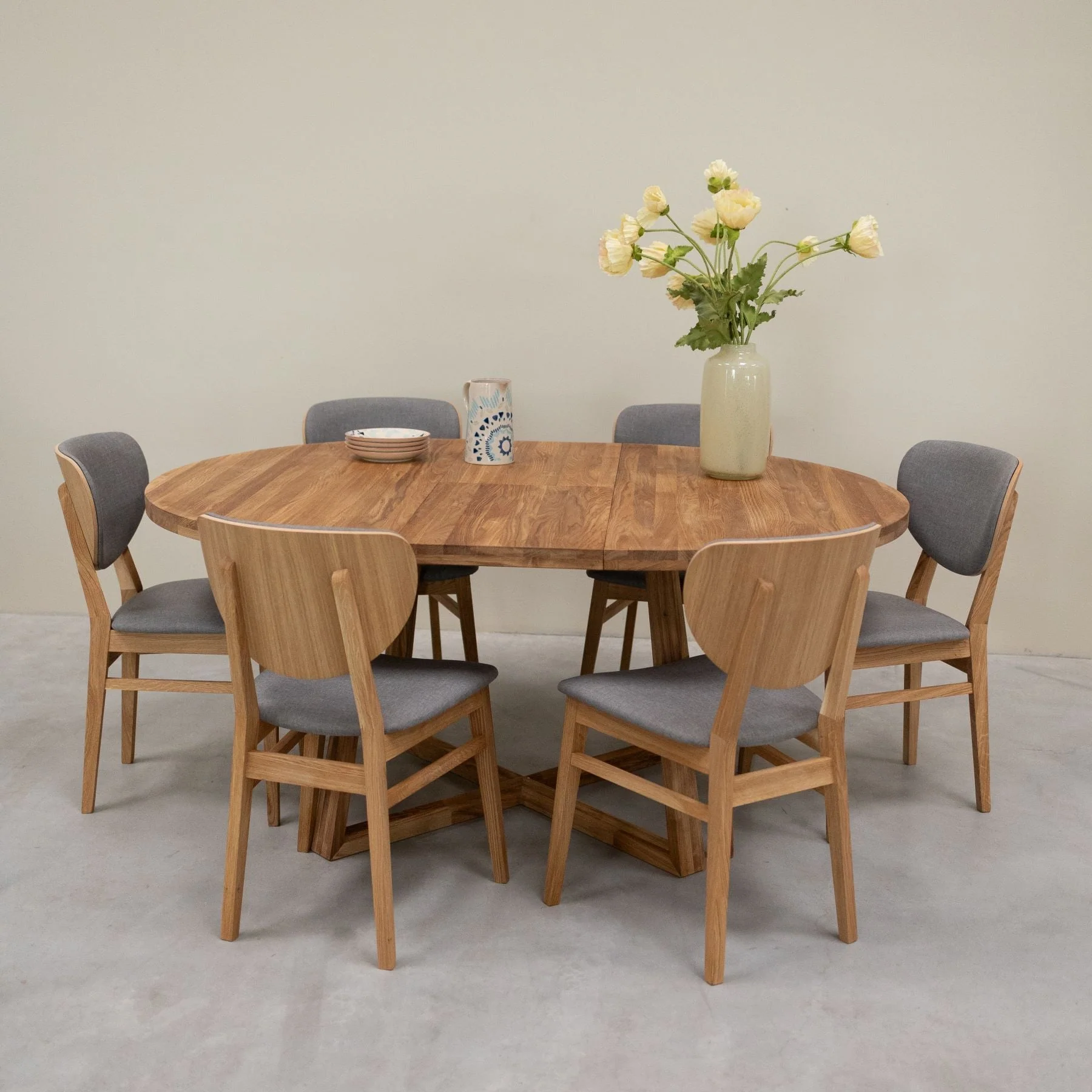 Pack de 2 o 4 Sillas de Comedor Nova, Estructura de Madera Maciza de Roble, Tapizado | NordicStory - Image 11