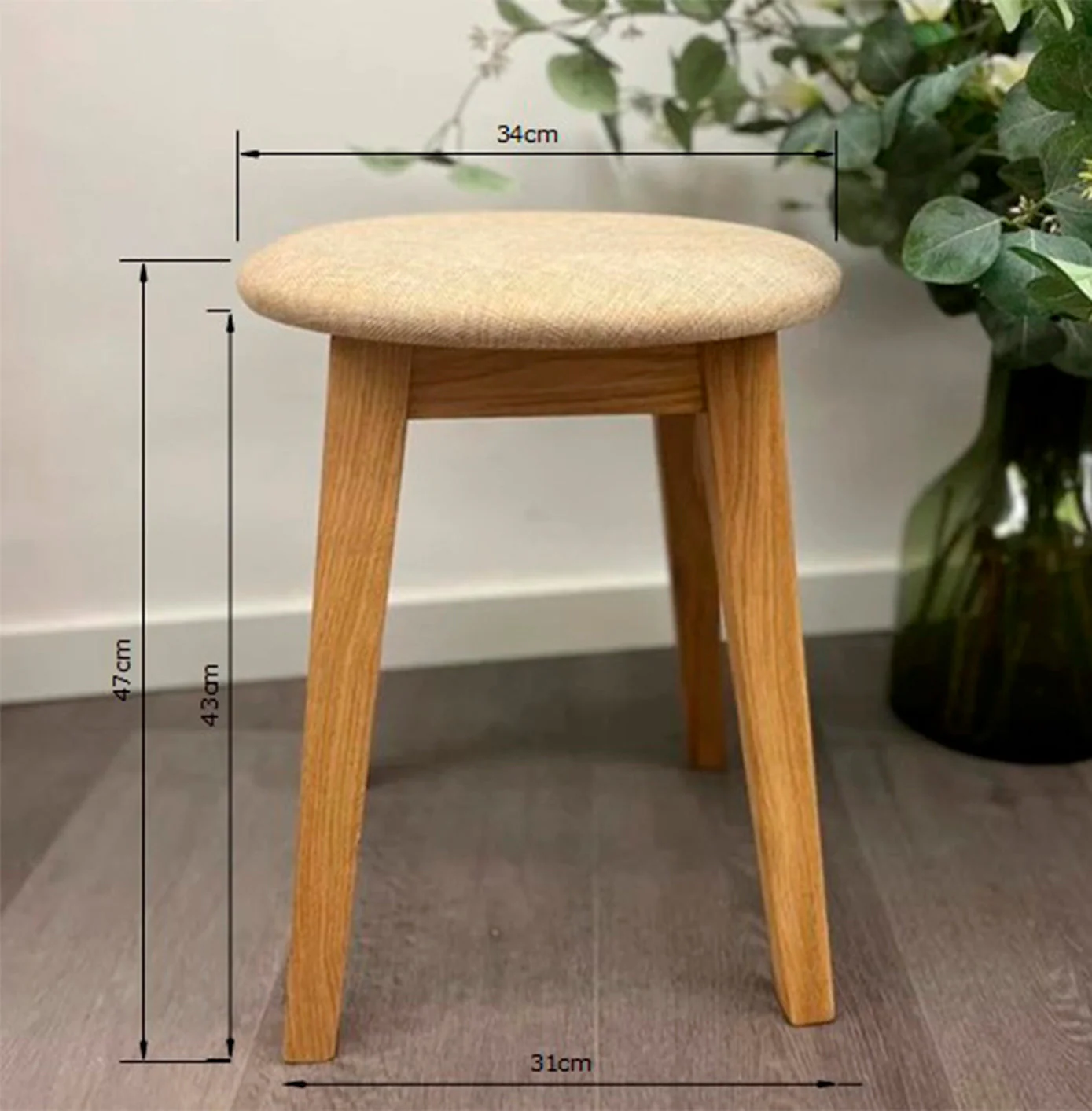 Pack de 2 o 4 Taburetes de Comedor de Madera Maciza Diana, tapizado | NordicStory - Image 8