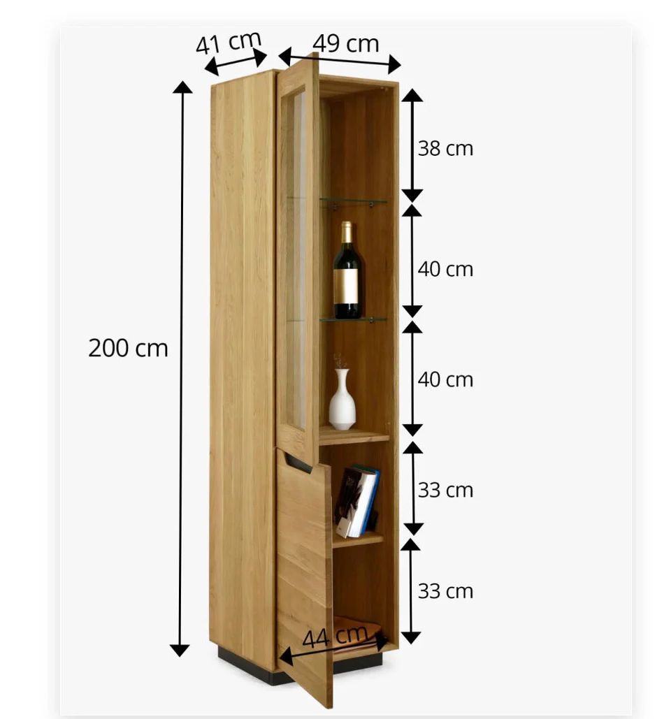 Vitrina de madera maciza roble Bremen 1 | NordicStory - Image 9