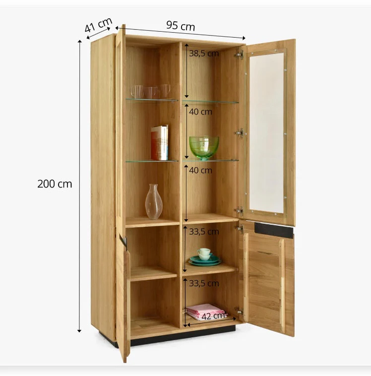 Vitrina de madera maciza roble Bremen 2 | NordicStory - Image 9