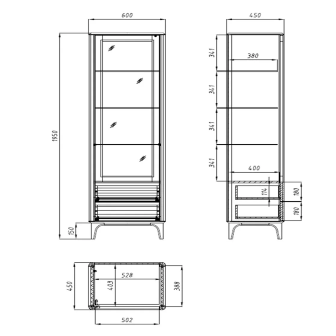 Vitrina de madera maciza roble Oxford 1 | NordicStory - Image 9
