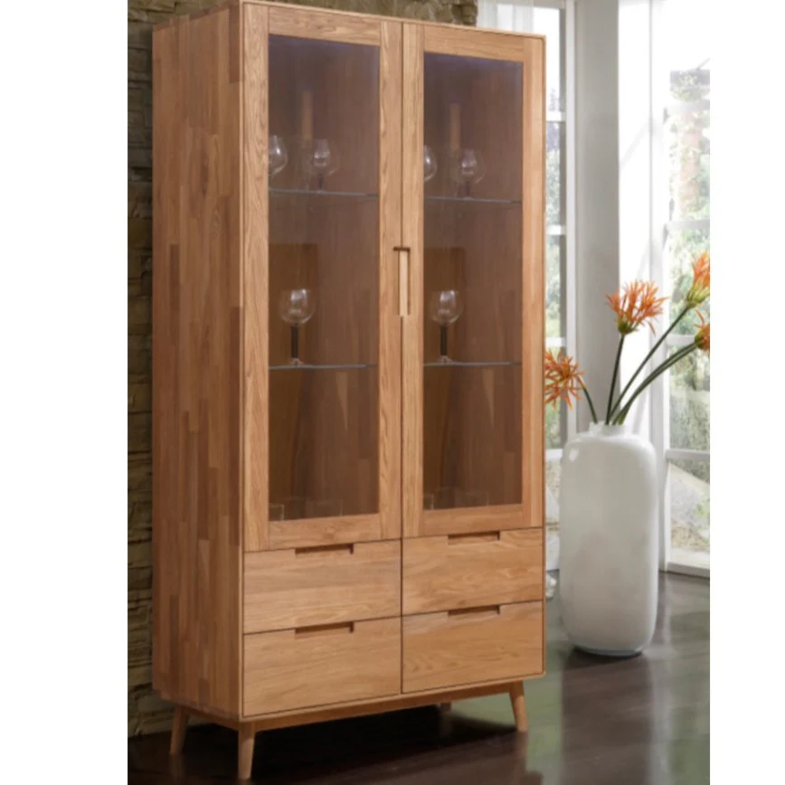 Armario Vitrina de madera maciza de roble Escandi 2 | NordicStory