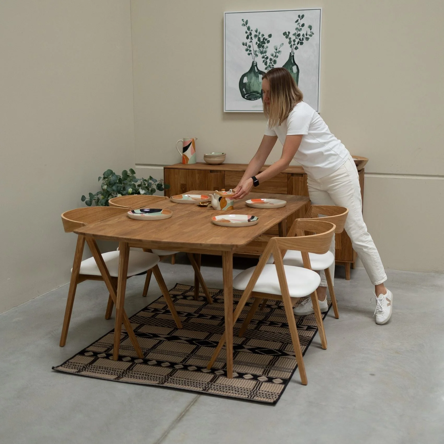 Pack de 2 o 4 Sillas de Comedor de Madera Maciza de Roble Oscar, tapizado | NordicStory - Image 3