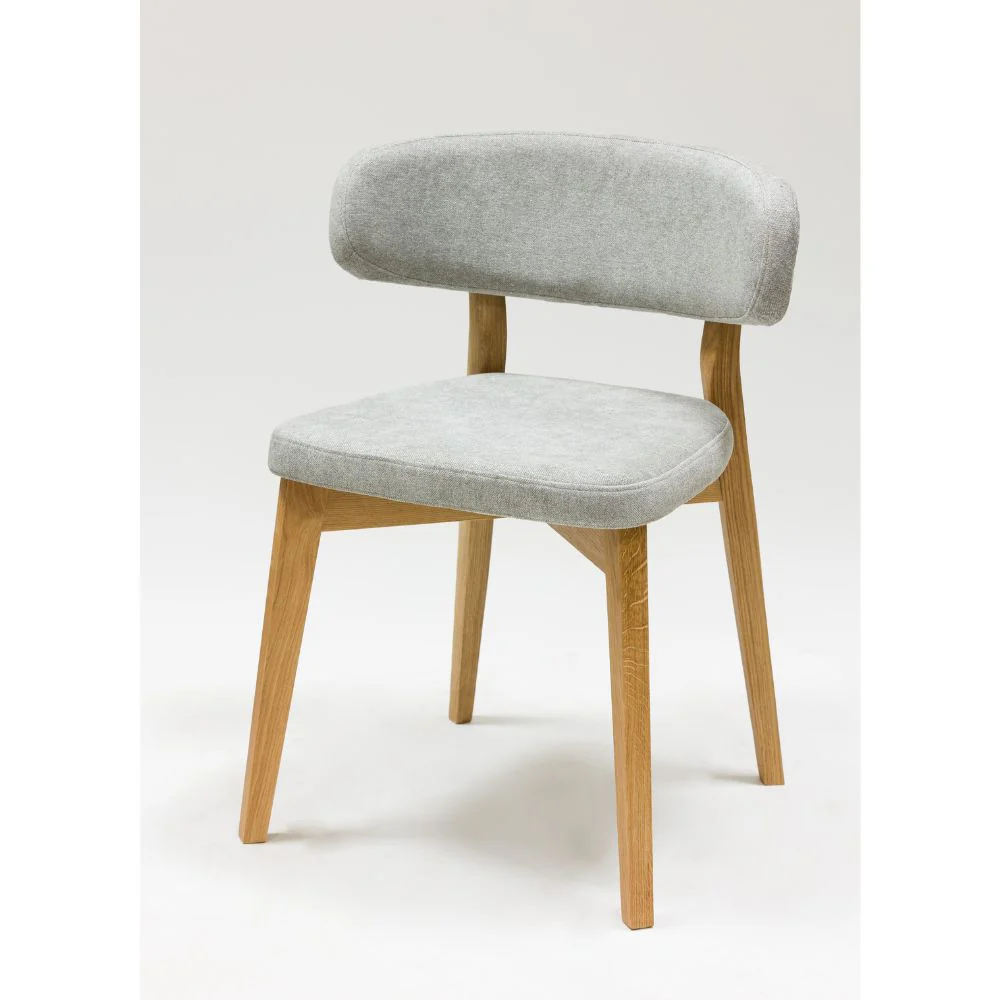 Pack de 2 o 4 Sillas de Comedor de Madera Maciza de Roble Claus, tapizado Gris o Marron | NordicStory - Image 4
