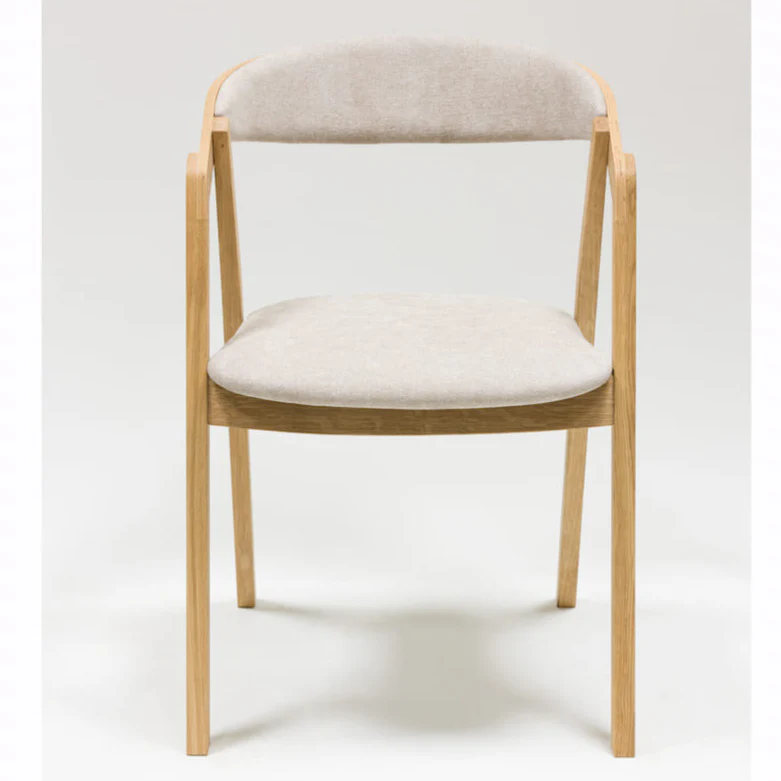 Pack de 2 o 4 Sillas de Comedor de madera maciza de roble Knut, tapizado Beige/Gris Antracita | NordicStory - Image 10
