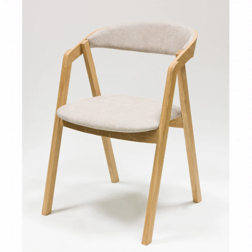 Pack de 2 o 4 Sillas de Comedor de madera maciza de roble Knut, tapizado Beige/Gris Antracita | NordicStory - Image 11