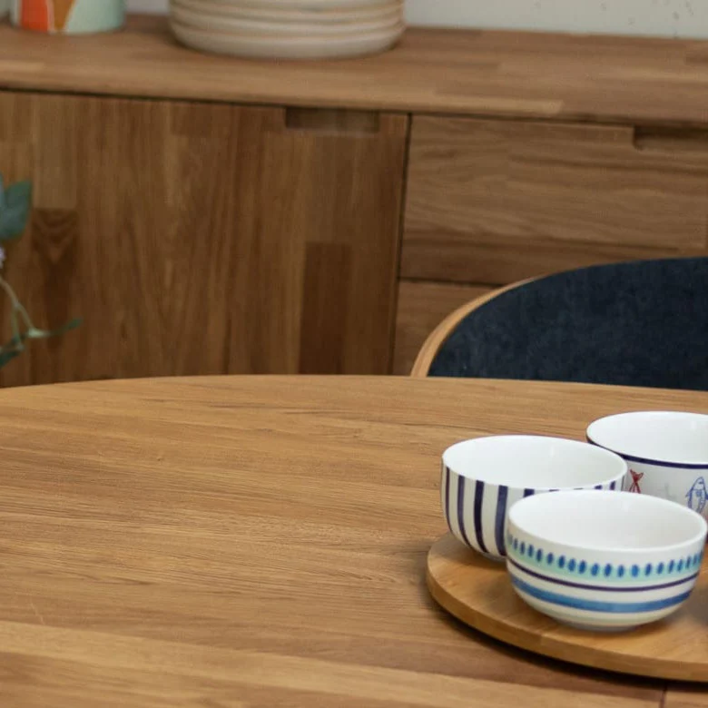 Pack de 2 o 4 Sillas de Comedor de madera maciza de roble Knut, tapizado Beige/Gris Antracita | NordicStory - Image 5