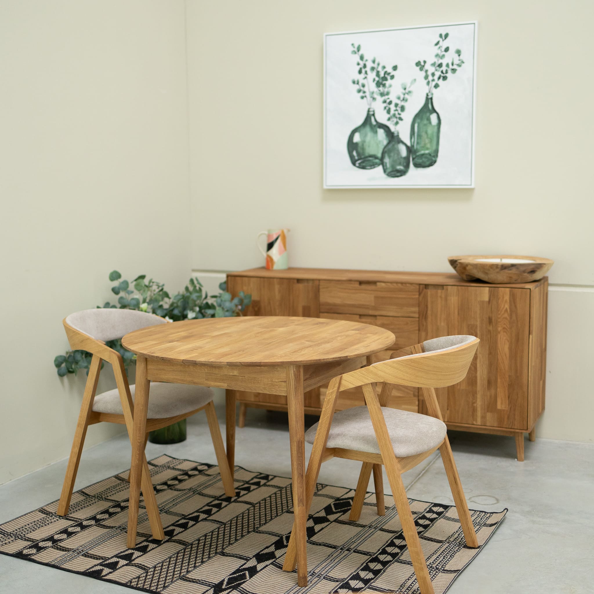 Pack de 2 o 4 Sillas de Comedor de madera maciza de roble Knut, tapizado Beige/Gris Antracita | NordicStory - Image 8