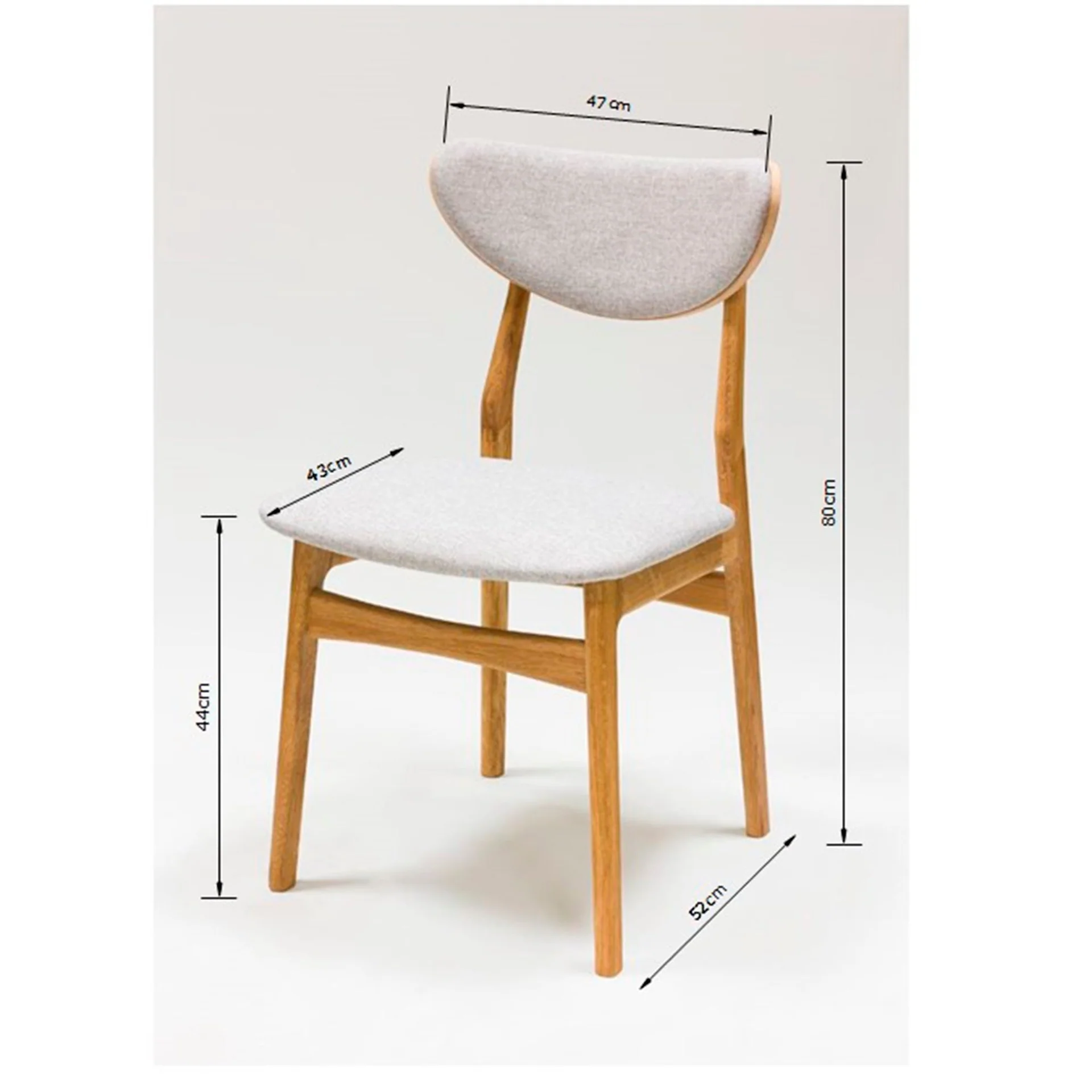 Pack de 2 o 4 Sillas de Comedor de Madera Maciza de Roble Maxwell, tapizado | NordicStory - Image 13